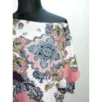 Luźna Tunika kimono DO SPODNI dekolt łódeczka wzór paisley